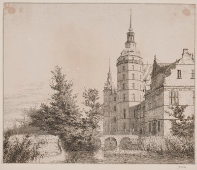 Zámek Frederiksborg. Party v Møntbroen od Christen Købke