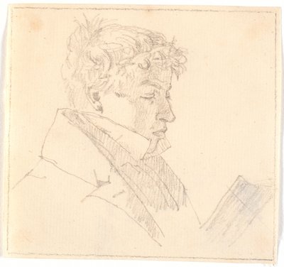 Čtoucí mladý muž, umělcův nejstarší bratr, pastor Carl Adolf Købke (1804-1840) ? od Christen Købke