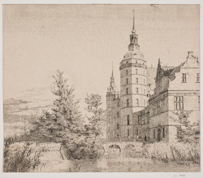 Zámek Frederiksborg. Party v Møntbroen od Christen Købke
