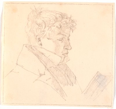 Čtoucí mladý muž, umělcův nejstarší bratr, pastor Carl Adolf Købke (1804-1840) ? od Christen Købke