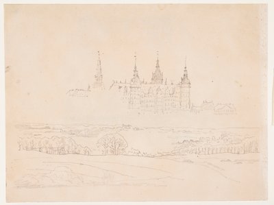 Studie pro Glyptotekův "Podzimní krajina. Zámek Frederiksborg uprostřed" od Christen Købke