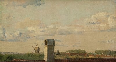 Pohled z okna na kodaňském zámku Toldbodvej. Kolem roku 1833 od Christen Schjellerup Købke