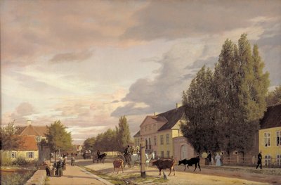 Pohled na ulici v Østerbro mimo Kodaň. Ranní světlo, 1836 od Christen Schjellerup Købke