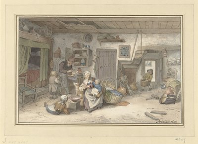 Interiér s rolnickou rodinou od Christiaan Josi