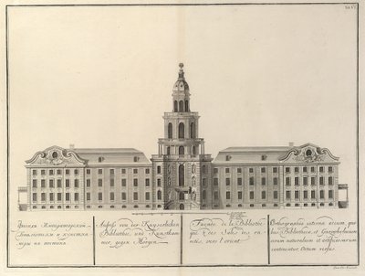 Císařská knihovna a Kunstkammer Z: Budova Císařské akademie věd, 1741 od Christian Albrecht Wortmann