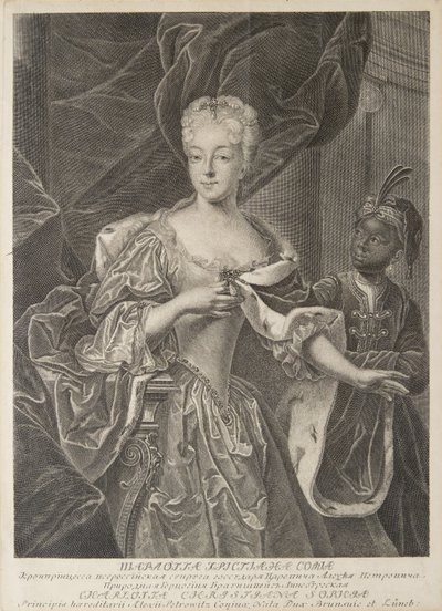 Portrét princezny Charlotte z Brunswick-Wolfenbüttel 1694-1715, manželka careviče Alexeje Petra od Christian Albrecht Wortmann