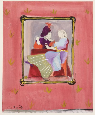 Kostýmovaný pár, cca 1935-45 (kvaš na papíře) od Christian Bérard