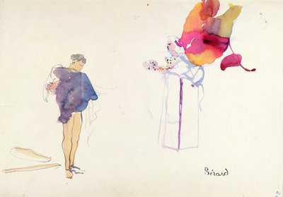 Kostýmní návrhy pro ‚La Machine Infernale‘ od Jeana Cocteaua (1889-1963), produkoval Louis Jouvet (1887-1951) v divadle, Comedie des Champs Elysees od Christian Bérard