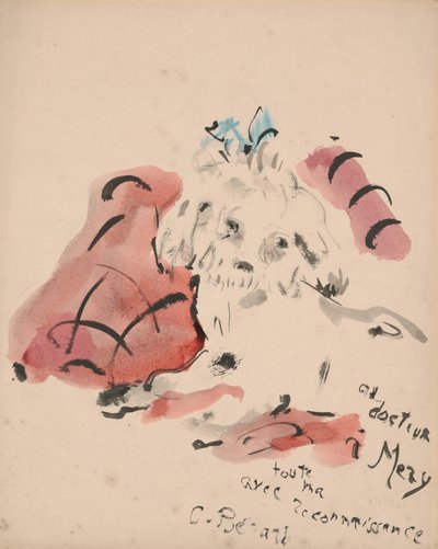 Petit chien (recto) (olejový pastel, akvarel, štětec a tuš na papíře) od Christian Bérard