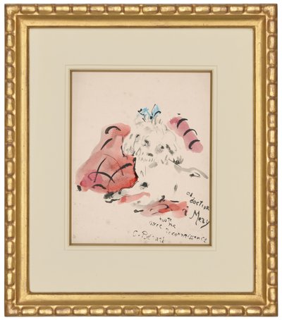 Petit chien (recto) (olejový pastel, akvarel, štětec a tuš na papíře) od Christian Bérard
