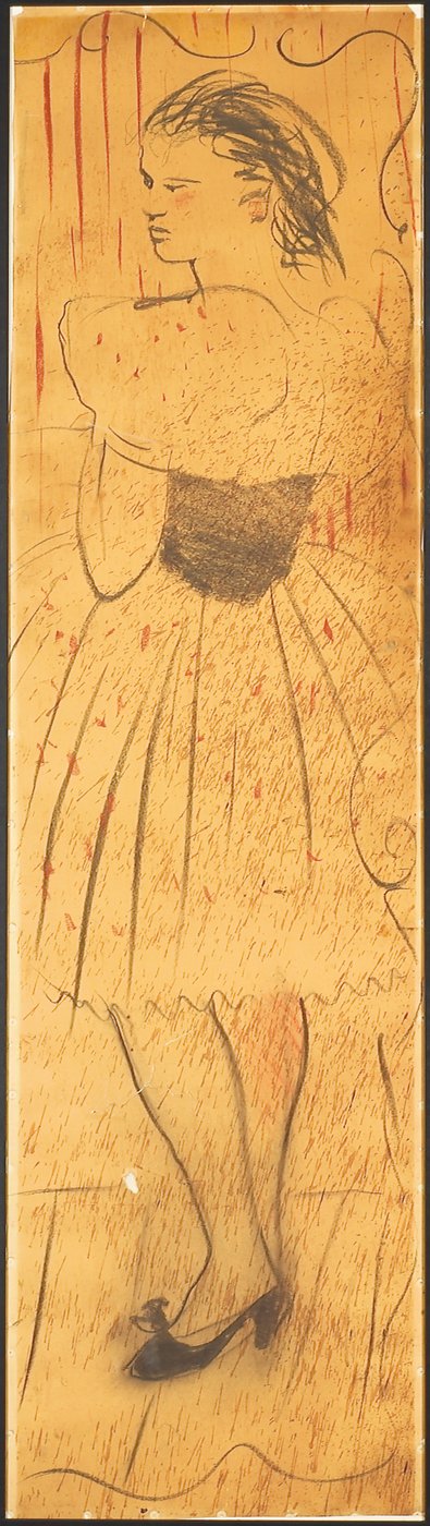 Triptych (kresba milenecké scény) (tužka na papíře) (viz také 742028-29) od Christian Bérard