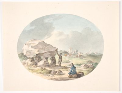 Stendysse mimo vesnici s kostelem od Christian David Gebauer