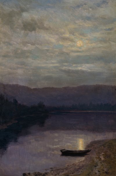 Moon Rise by the Solevatne (olej na plátně) od Christian Eriksen Skredsvig