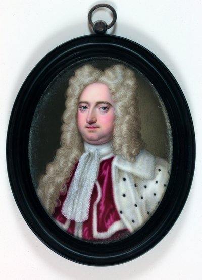 Edward Harley, 2. hrabě z Oxfordu a Mortimer (smalt) od Christian Friedrich (attr.to) Zincke