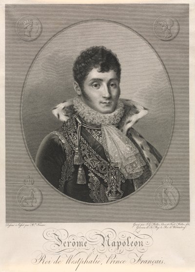 Jerome Napoleon, vestfálský král, francouzský princ. od Christian Friedrich Muller