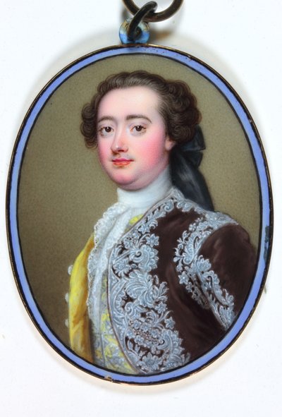 William Bentinck, druhý vévoda z Portlandu (smalt) od Christian Friedrich Zincke