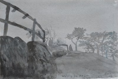 Dlouhý výstup, 2015 (akvarel na papíře) od Christian Furr