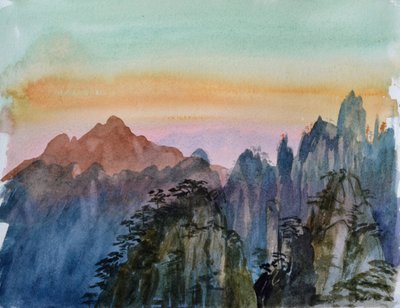 Buddhovo světlo II, 2015 (akvarel na papíře) od Christian Furr