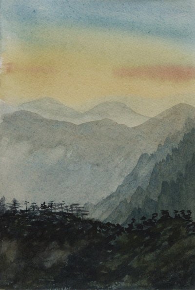 Getting Closer, 2015 (akvarel na papíře) od Christian Furr