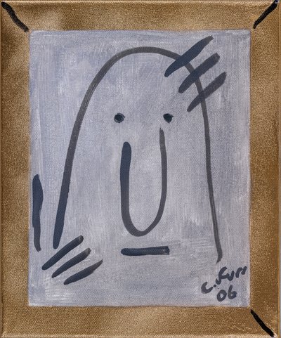 Připomínka mé vlastní existence II 2006 (olej a zlatý sprej na plátně) od Christian Furr