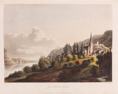 Bingen. Z: Malebná prohlídka podél Rýna, 1820. od Christian Georg Schütz the Younger