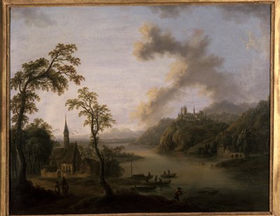 Říční krajina od Christian Georg the Elder Schuetz