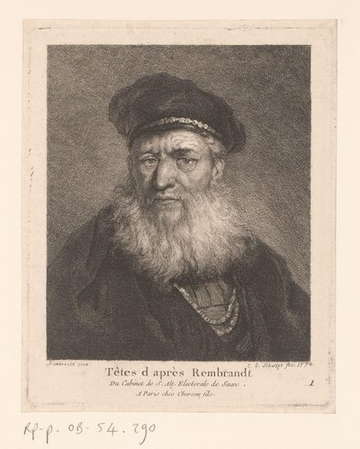 Starý muž s baretem a vousy Lidé ve stylu Rembrandta (název série) od Christian Gottfried Schultze