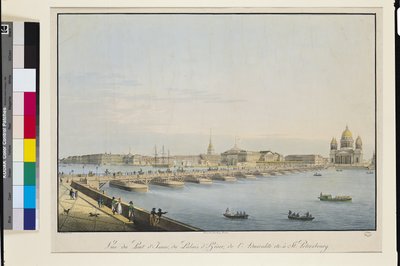 Pohled na most svatého Izáka, admiralitu a zimní palác, Petrohrad od Christian Gottlob Hammer