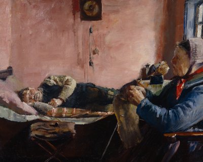 Interiér rybářského domu ve Skagenu od Christian Krohg