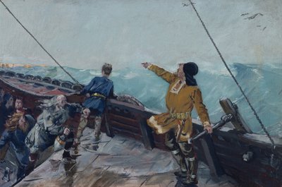Leiv Eiriksson objevuje Ameriku od Christian Krohg