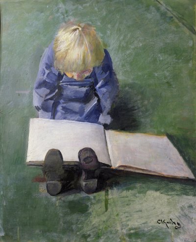 Malý Ebbe čte od Christian Krohg