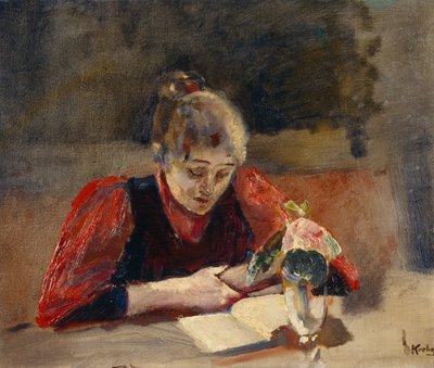 Oda sedí a čte od Christian Krohg