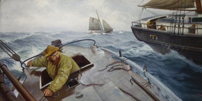 Pilot v drsném počasí (olej na plátně) od Christian Krohg