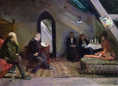 Čtení ve studiu od Christian Krohg