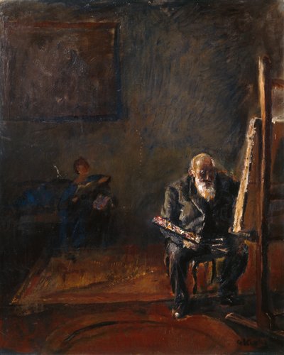 Self -portrét od stojanu od Christian Krohg
