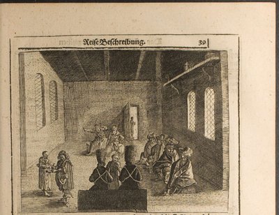 Velvyslanec Prikaz Posolsky Prikaz v pižmové ilustraci z Cest k velkému vévodovi z M od Christian Lorenzen Rothgiesser