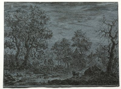 Malá řeka v popředí s krávou a kozou, 1744. od Christian Ludwig von Hagedorn