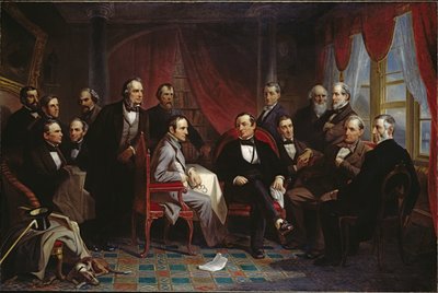 Washington Irving a jeho literární přátelé v Sunnyside od Christian Schussele