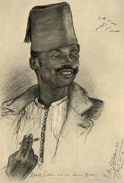 Abdul, číšník v hotelu Aswan, Egypt, 1898. od Christian Wilhelm Allers