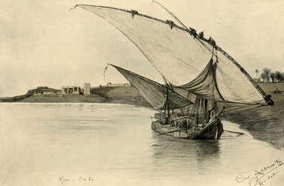 Felucca na Nilu v Kom Ombo, Egypt, 1898. od Christian Wilhelm Allers