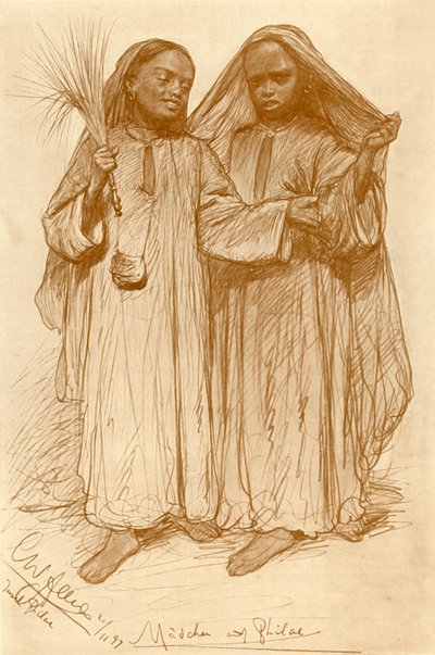 Dívky ve Philae, Egypt, 1898. od Christian Wilhelm Allers
