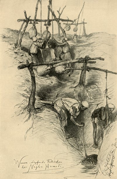 Zvedání vody z Nilu pomocí stínu, Nag Hammadi, Egypt, 1898. od Christian Wilhelm Allers