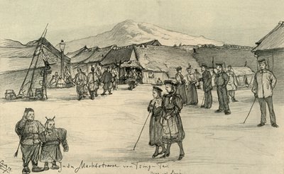 Weeping Market, Tsingtao, Čína, 1898. od Christian Wilhelm Allers