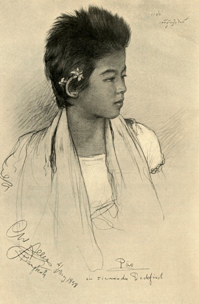 Päo - dospívající dívka, Bangkok, 1898. od Christian Wilhelm Allers