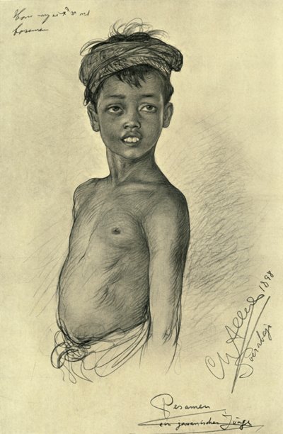 Pesamen - jávský chlapec ze Surubaya, Jáva, 1898. od Christian Wilhelm Allers