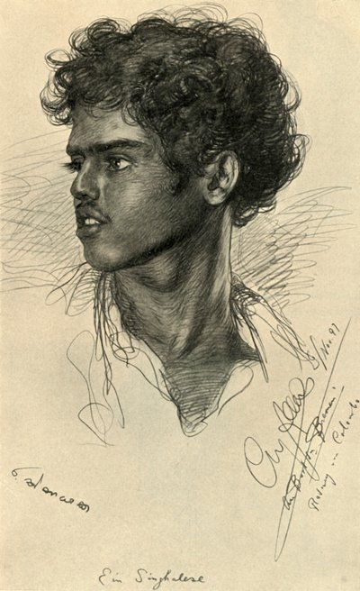 Sinhálský muž, Colombo, Cejlon, 1898. od Christian Wilhelm Allers