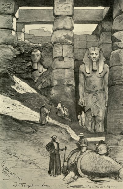 Sochy v chrámu Luxor, Egypt, 1898. od Christian Wilhelm Allers