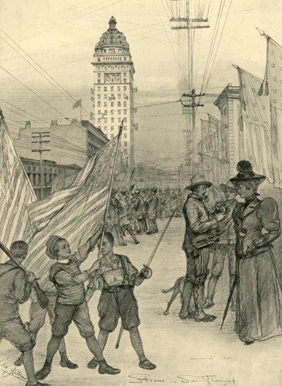 Pouliční scéna v San Franciscu, USA, 1898. od Christian Wilhelm Allers