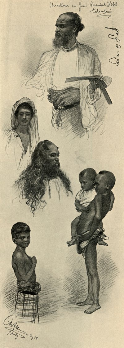Studie lidí, Cejlon, 1898. od Christian Wilhelm Allers
