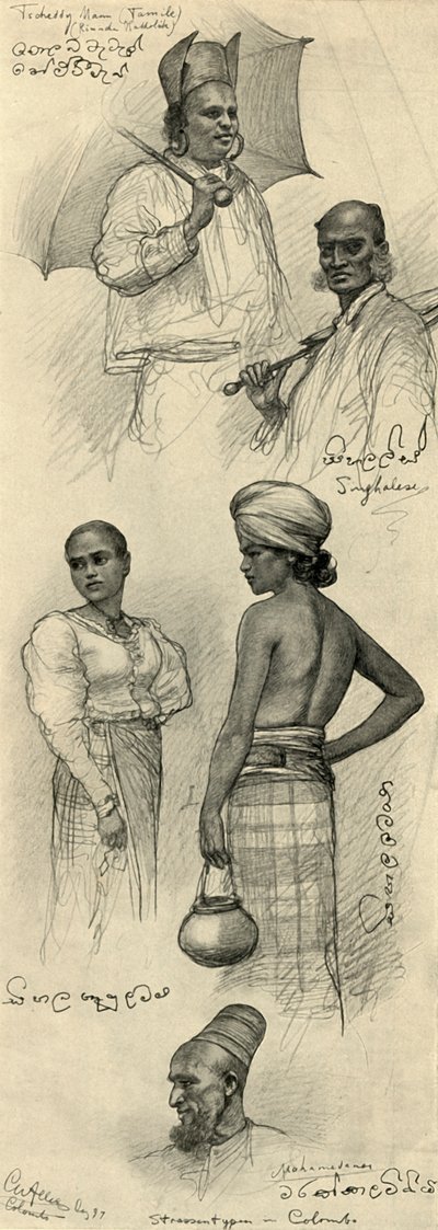 Studie lidí, Colombo, Cejlon, 1898. od Christian Wilhelm Allers